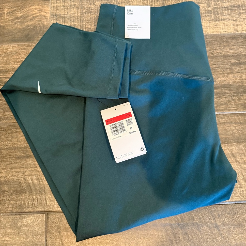 NWT | Nike One Leggings | Dark Jungle Green | L